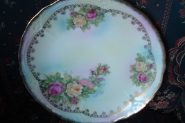 Unmarked German Transfer Roses and Gold Garlands Plate, 9[#59] - £29.98 GBP