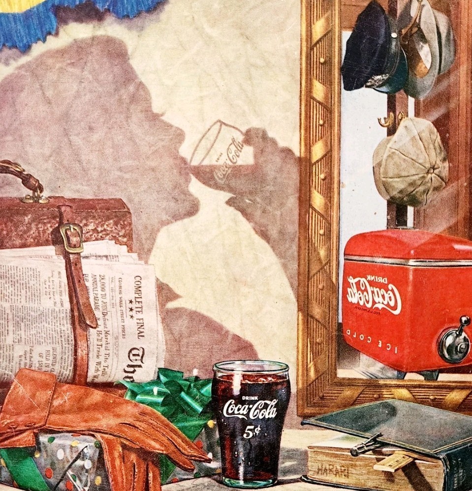 1950 Coca Cola Coke Refreshes Advertisement Soda Pop Harari Art Vintage ... - $39.99