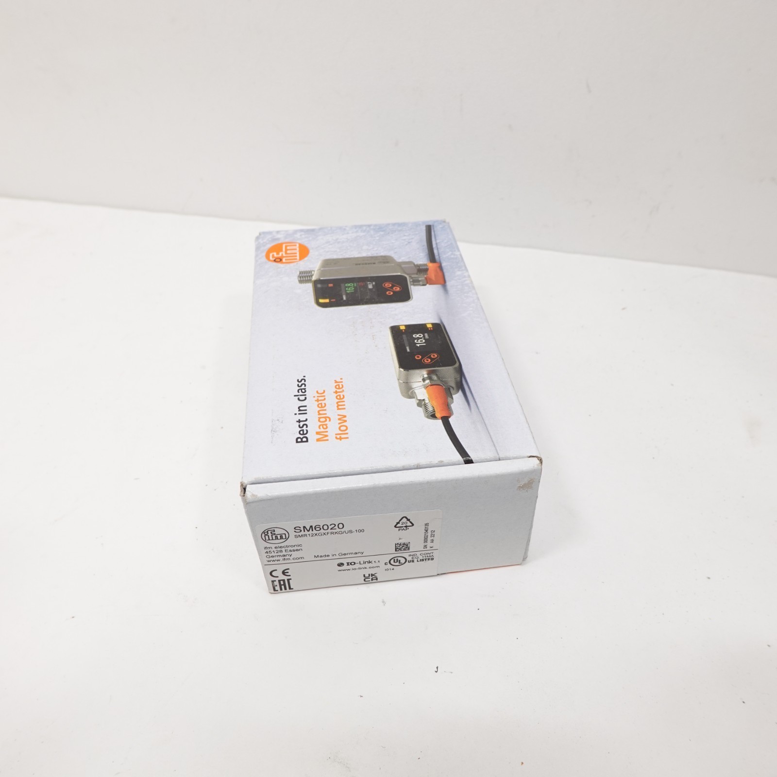 IFM SM6020 Flow Monitor Sensor IO-Link SMR12XGXFRKG/US-100 Made in Germany - $233.99