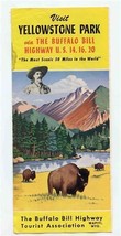 Visit Yellowstone National Park via Buffalo Bill Highway US 14 16 20 Brochure - £17.34 GBP