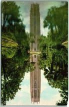 Singing Tower Mirror Reflection Pool Lake Wales FL Florida Chrome Postcard I8 - £3.12 GBP