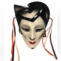 About Face Clay 8” wall Art Mask San Francisco 90s retro Masquerade USA ... - £43.68 GBP