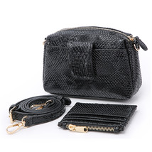 Handbag Set PU Python Pattern Leather Handbag Green Print Shoulder Bag Lady Part - £37.81 GBP