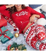 Red Christmas Pajamas for woman, cosy home wear Xmas pajamas for her, Ch... - £40.35 GBP
