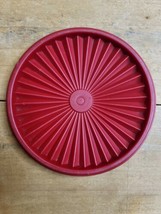 Tupperware Round Servalier RED LID ONLY 6.5&quot; Part #808-36 Replacement OBSOLETE  - £15.02 GBP