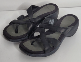 MERRELL Womens Size 7 Sundial Cross Midnight Black Slip On Sandals Shoes - £16.01 GBP