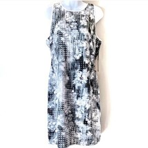 Andrew Marc New York Sheath Dress Cutout Scuba Floral Abstract NWT Size 12 Gray - £19.65 GBP