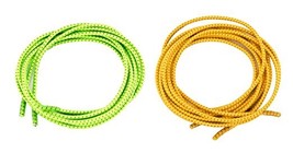 Elastic No Tie Shoelaces - 39&quot; Stretchy 2-Pack Lace Set (Green &amp; Orange) - £6.36 GBP