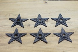 6 Stars Washers Rustic Cast Iron Texas Lone Star Ranch 4&quot; Flag Large Decor Craft - $17.99