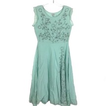 Womens Size 6 J. Peterman Blue Embroidery and Lace A-Line Maxi Dress - £31.05 GBP