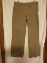 Ann Taylor Signature Fit Tan &amp; White Lower On Waist Striped Pants - Size 8 - £16.15 GBP