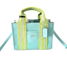 Coach CBG91 Straw Webbing Smith Tote 24 Crossbody Handbag Light Turquois... - $148.89