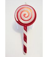 Christmas Ornament Candy Theme Peppermint Lollipop Red White  - $4.99