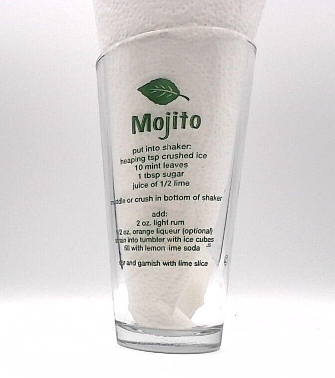 Primary image for Libbey Mojito Mint Leaf Pint Mixer Recipe Glass 5 Mojito Recipes
