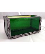Handmade Green/Yellow Stained Slag Glass Small Box / Business Card Holder - €12,49 EUR