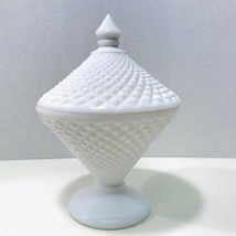 Westmoreland Vintage 1950’s White Milk Glass English Hobnail Covered Candy Dish - £24.08 GBP