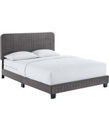 Full Bed In Gray With Gray Modway Celine Channel Tufted Performance Velvet. - £273.82 GBP