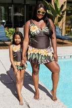 Marina West Swim Full Size Clear Waters Swim Dress in Aloha Brown - £47.73 GBP