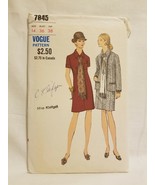 Vogue Sewing Pattern 7845 Vintage 1970s Jacket Dress Scarf Size 14 Bust ... - $12.86