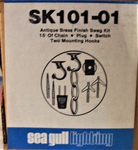 SEA GULL LIGHTING  SK101-01 Antique Brass Finish Swag KIT NEW OLD STOCK - $1.99