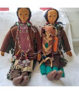 Native American Indian, family, Leather, beads, 12&quot;  with Papoose, leath... - $275.00