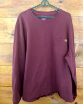 LL Bean Mens 3XL Long Sleeve Shirt Maroon Traditional Fit Heavyweight Po... - $458.64 MXN