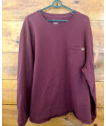 LL Bean Mens 3XL Long Sleeve Shirt Maroon Traditional Fit Heavyweight Po... - $458.64 MXN
