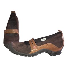 Merrell Plaza Bandeau Espresso Women Suede &amp; Leather Mary Jane Wedge Sho... - $246.06 MXN