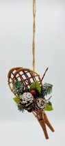 Handmade Rustic Festive Snowshoes Christmas Ornament w/ Natural Twine Hanger - £7.94 GBP