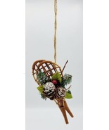 Handmade Rustic Festive Snowshoes Christmas Ornament w/ Natural Twine Ha... - £7.90 GBP