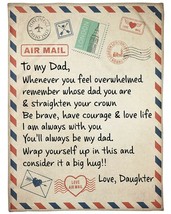 Thank You Dad Blanket I Love You Thank you Letter Vintage Fleece Blankets Gift - £45.67 GBP+