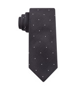 KENNETH COLE REACTION Black Party Polka Pin Dot Silk Textured Slim Tie - $27.39 CAD