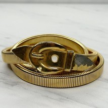 Accessocraft NYC Vintage Gold Tone Coil Stretch Cinch Belt Size Small S - £13.41 GBP