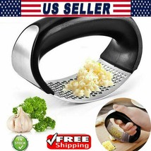 Garlic Press Crusher Mincer Chopper Peeler Squeeze Ginger Cutter Stainle... - £10.38 GBP