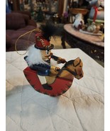 Soldier Nutcracker on Rocking Horse Christmas Ornament 5" x 5"  - $21.00