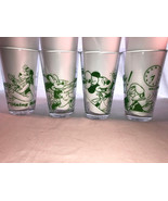 4 Disney Mickey Mouse Glasses Mint Mickey Donald Goofy And Minnie 5.75 Inch - $29.99