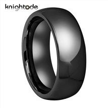 8mm Men Ring Black Tungsten Carbide Engagement Rings 6mm Women Fashion Wedding B - £20.71 GBP