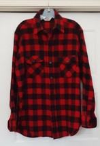 Vintage Woolrich Buffalo Plaid Shirt Jacket Wool Blend Red Black Men&#39;s S... - £54.95 GBP
