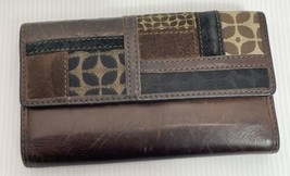 Vintage Fossil Genuine Leather Wallet Handbag Patchwork Womens 7 Inches ... - £14.25 GBP