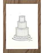 Pinstripe Wedding Cake with Silver Glitter Greeting Card - £6.29 GBP
