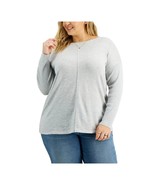 Style &amp; Co Womens M Light Grey Heather Seam Front Tunic Sweater NWT J84 - $24.49