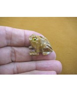 (Y-FRO-19) baby FROG carving TAN gemstone SOAPSTONE love little amphibia... - £6.71 GBP