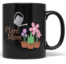 PixiDoodle Spring Gardening - Plant Mom Coffee Mug (11 oz, Black) - £20.70 GBP+
