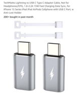 TechMatte 8-pin connector to USB-C Adapter,Support Data Transmission,Not... - $6.55 CAD