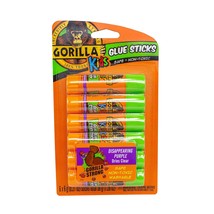 Gorilla Kids Disappearing Purple Glue Sticks, Six 6 Gram Sticks, (Pack of 1) - £13.43 GBP