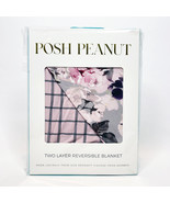 Posh Peanut Tessa Patoo Blanket 35 x 35 Floral Pink Gray Grey Black NEW - €72,20 EUR
