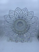 Vintage Petal Clear Federal Glass 10&quot; Round Serving Bowl Crosses Around ... - £9.30 GBP