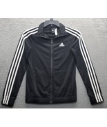 Adidas Track Jacket Unisex XS Black White 3-Stripes Raglan Sleeve Logo F... - $395.97 MXN