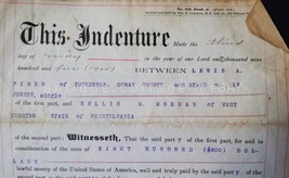 1905 antique DEED INDENTURE FISKE TUCKERTON ocean county nj MORGAN w che... - £38.07 GBP