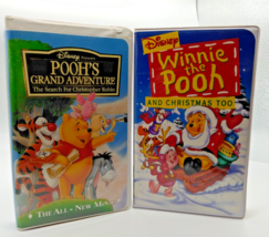 2 VHS- Winnie The Pooh and Christmas Too &amp; Pooh&#39;s Grand Adventure Clamshell - £12.32 GBP